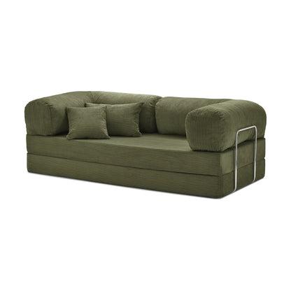 Nubo Compressed Sofa in Olive Green: Space-Saving Design