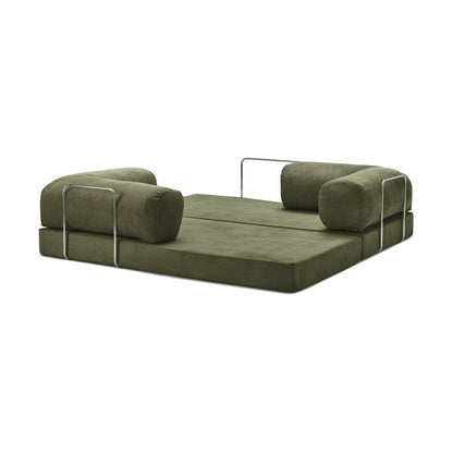 Nubo Compressed Sofa in Olive Green: Space-Saving Design