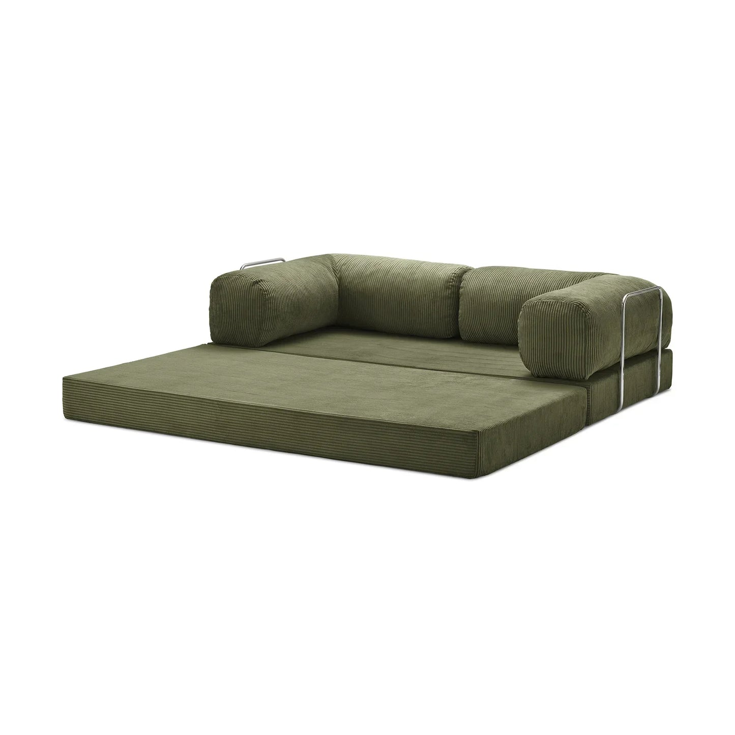 Nubo Compressed Sofa in Olive Green: Space-Saving Design