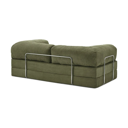 Nubo Compressed Sofa in Olive Green: Space-Saving Design