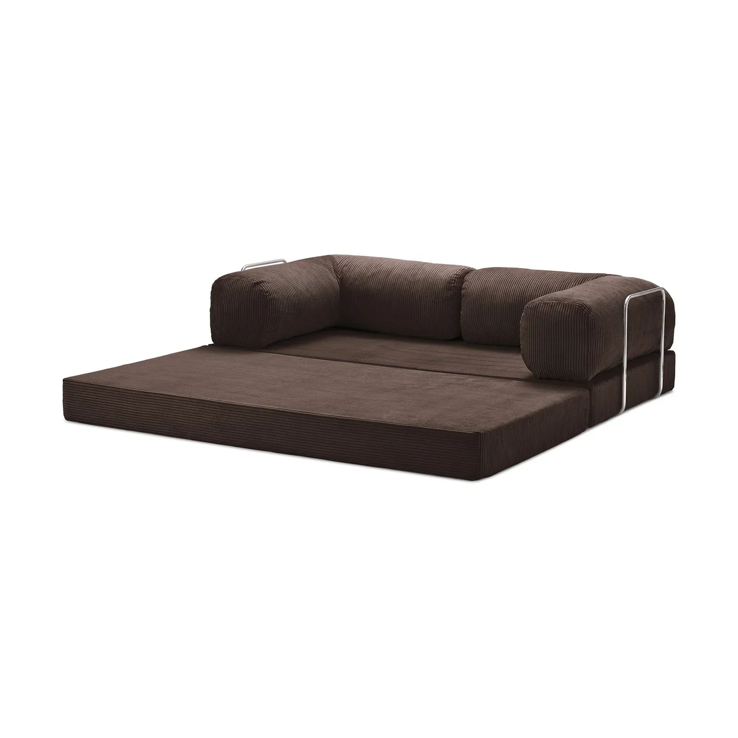 Nubo Compact Brown Canape Sofa - Compressed for Easy Shipping