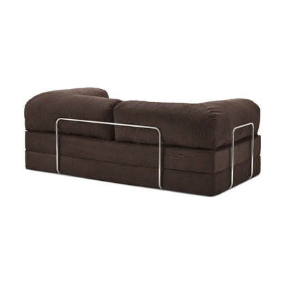 Nubo Compact Brown Canape Sofa - Compressed for Easy Shipping