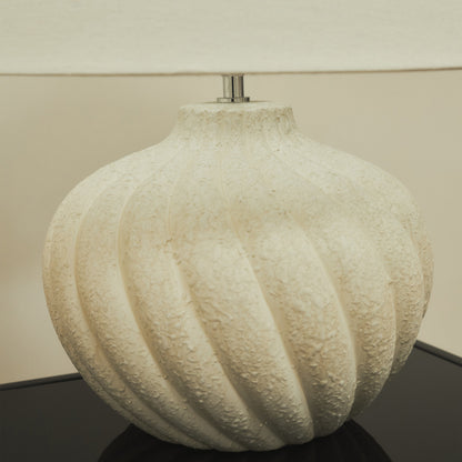 Caprera - Stone Textured Ceramic Drum Shade Table Lamp