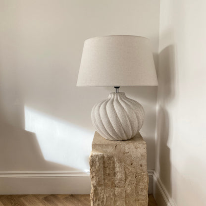 Caprera - Stone Textured Ceramic Drum Shade Table Lamp