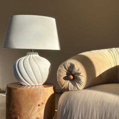 Caprera - Stone Textured Ceramic Drum Shade Table Lamp