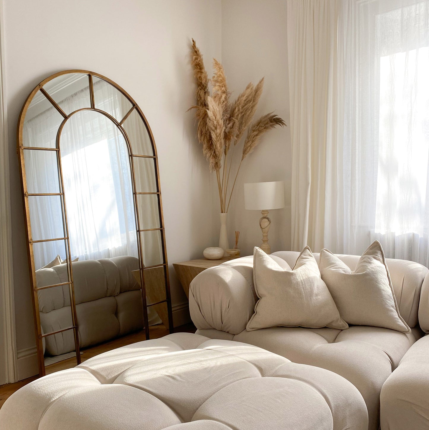 Chicago - Gold Industrial Arched Full Length Metal Mirror 179cm x 100cm