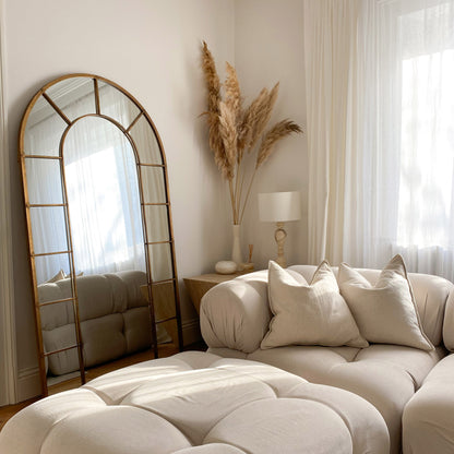 Chicago - Gold Industrial Arched Full Length Metal Mirror 179cm x 100cm