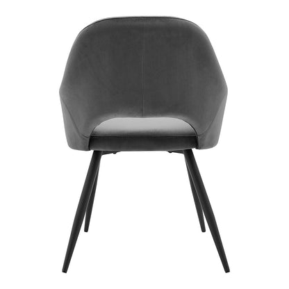 Belvoir Velvet Dining Chair with Metal Legs (Grey Velvet)