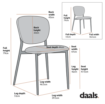Kelmarsh Set of 2 Cognac Colour Vegan Leather Upholstered Dining Chairs