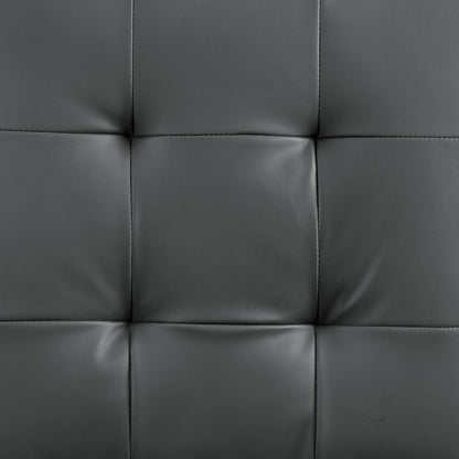 Keyston Set of 2 Dark Grey PU Leather Upholstered Dining Chairs with Chrome Legs