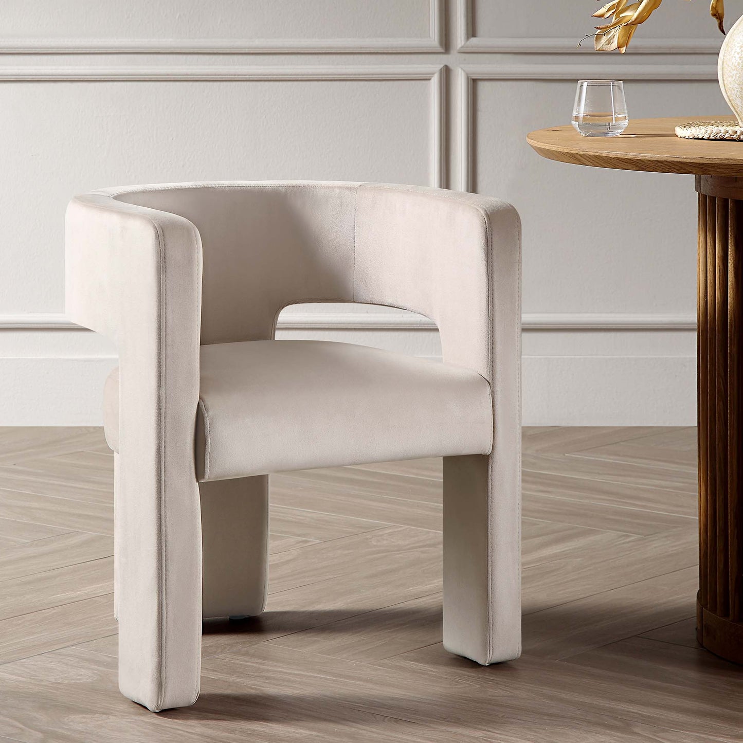 Greenwich Champagne Velvet Dining Chair