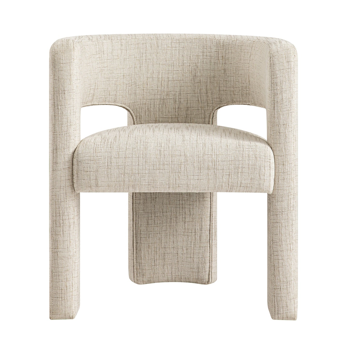 Greenwich Oatmeal & Beige Woven Textured Fabric Dining Chair