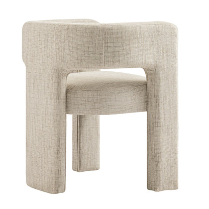 Greenwich Oatmeal & Beige Woven Textured Fabric Dining Chair