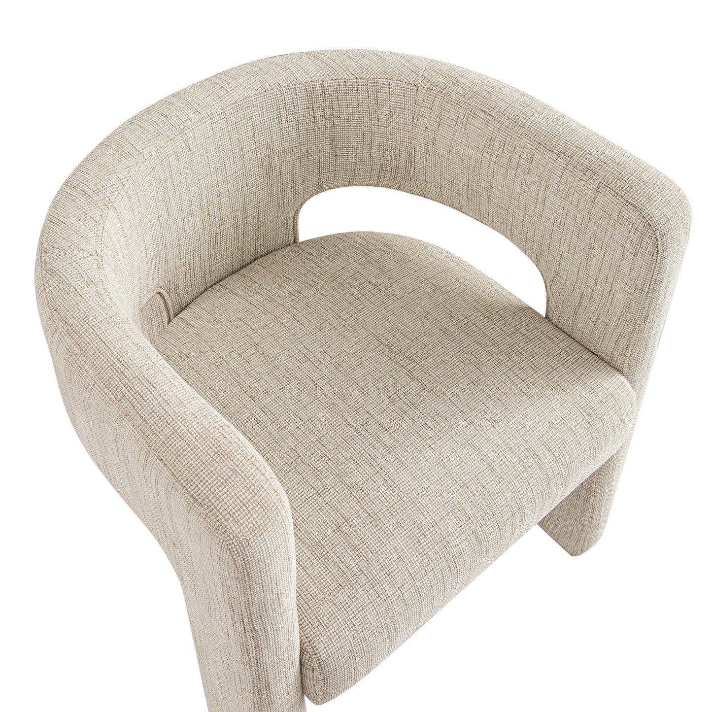Greenwich Oatmeal & Beige Woven Textured Fabric Dining Chair