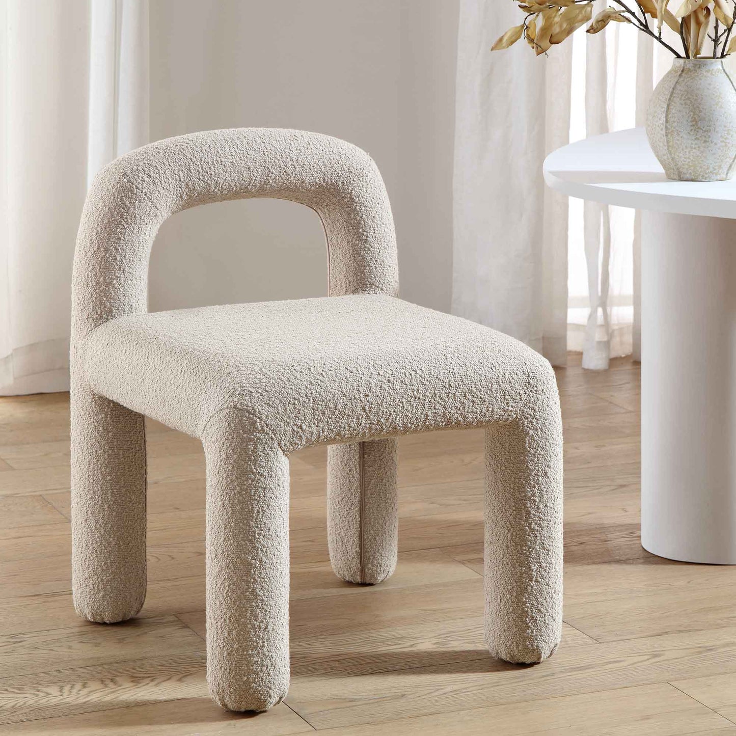 Libby Light Taupe Boucle Dining Chair