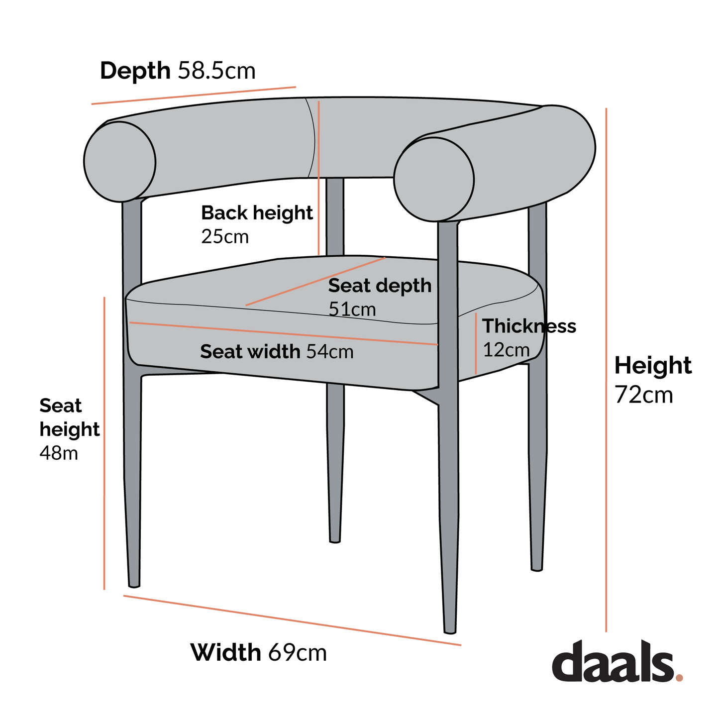 Fulbourn White Boucle Dining Chair with Natural Wood Effect Legs