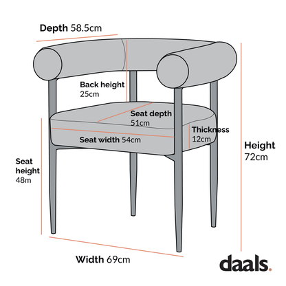 Fulbourn White Boucle Dining Chair with Natural Wood Effect Legs