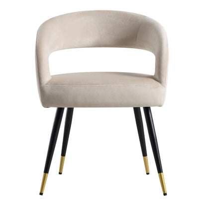 Laurel Wave Champagne Velvet Set of 2 Dining Chairs