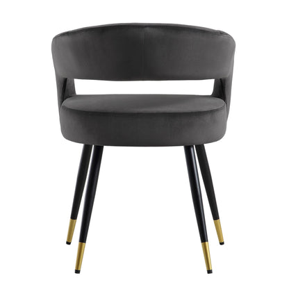 Laurel Wave Charcoal Velvet Set of 2 Dining Chairs