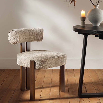 Ophelia Taupe Boucle Dining Chair