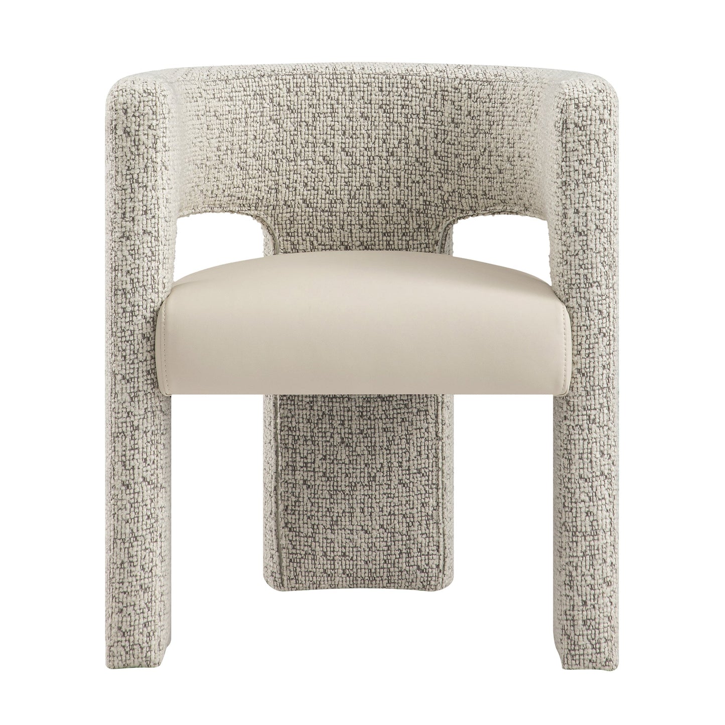 Greenwich Taupe Boucle and Beige Faux Leather Seat Dining Chair
