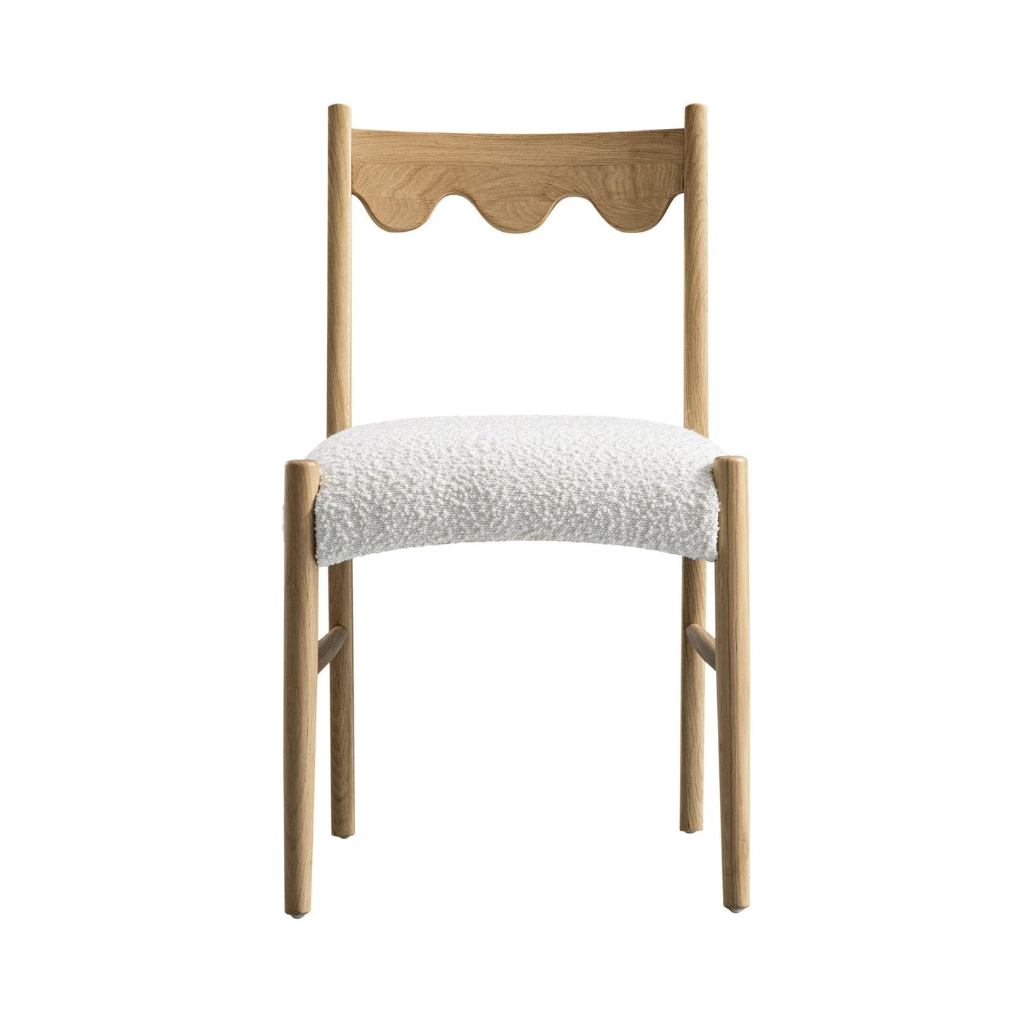 Ludlow Set of 2 Dining Chairs, Ecru Boucle | Natural Oak Frame