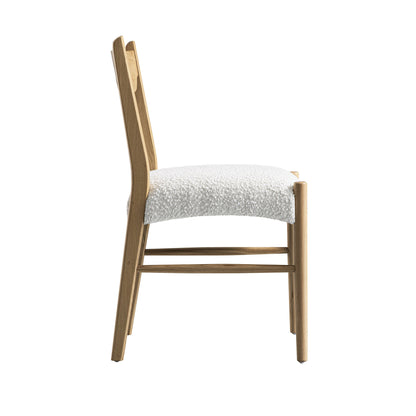 Ludlow Set of 2 Dining Chairs, Ecru Boucle | Natural Oak Frame