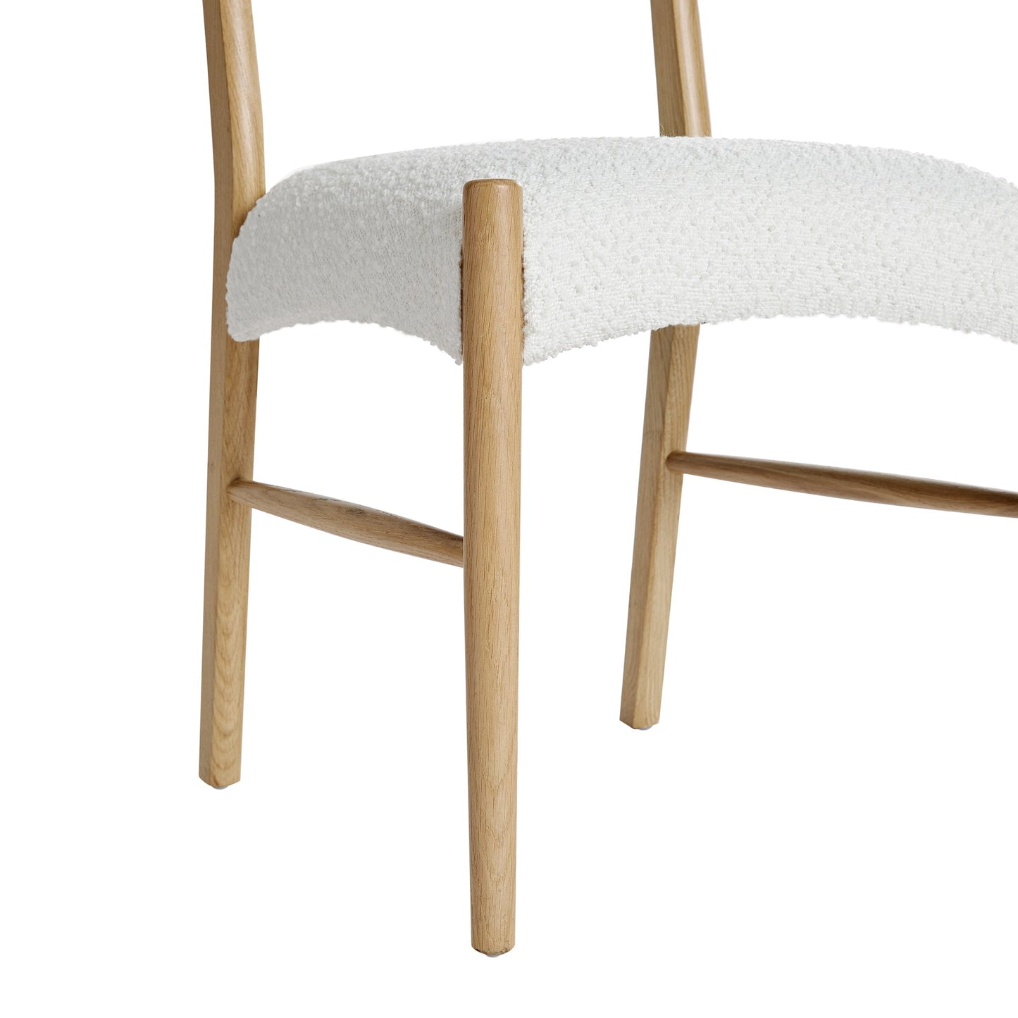 Ludlow Set of 2 Dining Chairs, Ecru Boucle | Natural Oak Frame