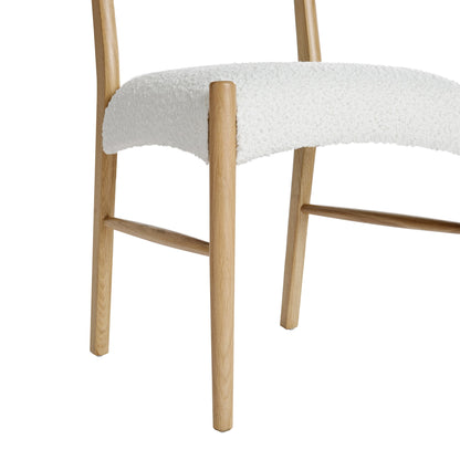 Ludlow Set of 2 Dining Chairs, Ecru Boucle | Natural Oak Frame