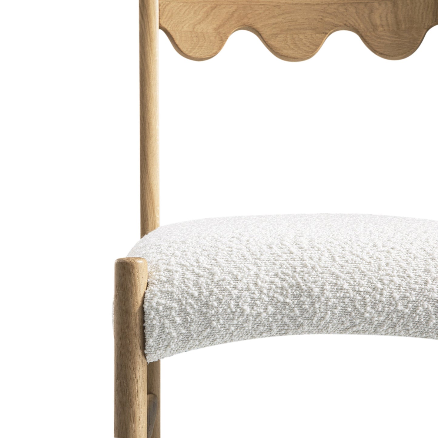 Ludlow Set of 2 Dining Chairs, Ecru Boucle | Natural Oak Frame