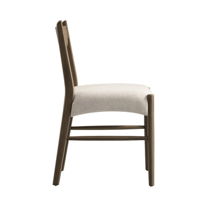 Ludlow Set of 2 Dining Chairs, Oatmeal Fabric | Silver Oak Frame