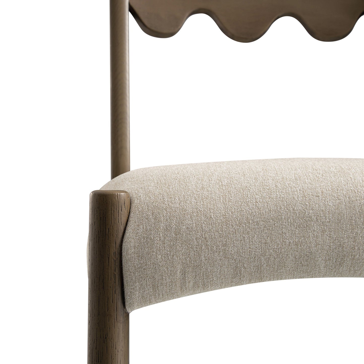 Ludlow Set of 2 Dining Chairs, Oatmeal Fabric | Silver Oak Frame