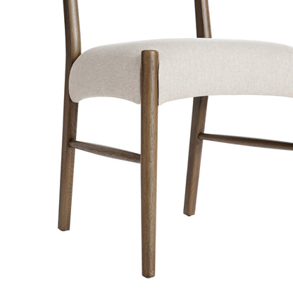 Ludlow Set of 2 Dining Chairs, Oatmeal Fabric | Silver Oak Frame