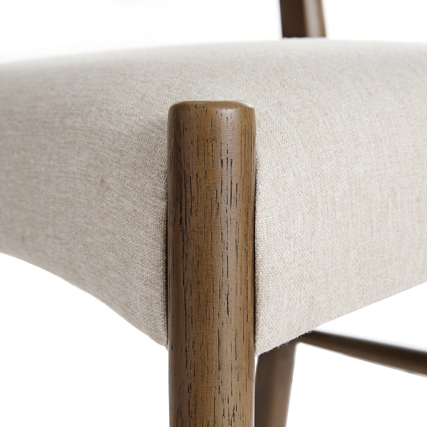 Ludlow Set of 2 Dining Chairs, Oatmeal Fabric | Silver Oak Frame