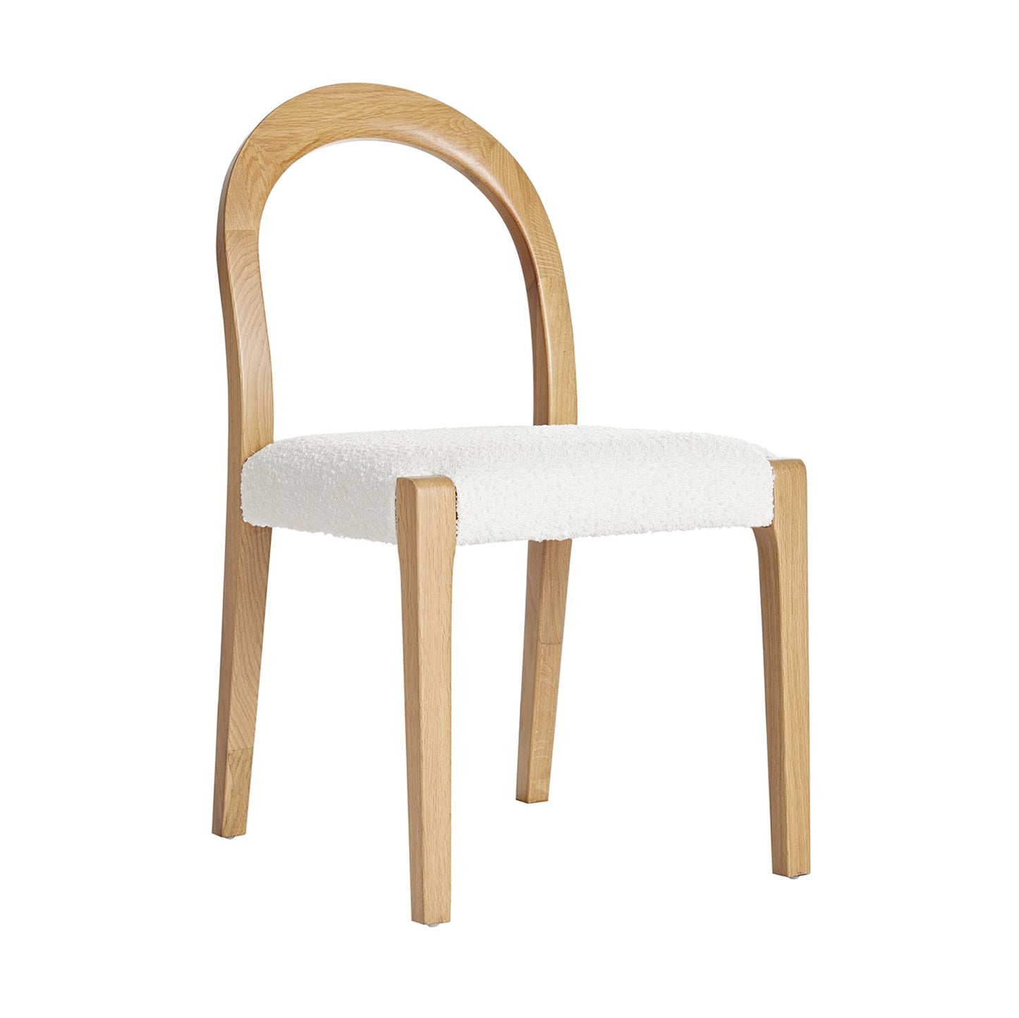 Lumi Dining Chair, Ecru Boucle | Natural Oak Frame