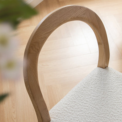 Lumi Dining Chair, Ecru Boucle | Natural Oak Frame