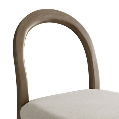 Lumi Dining Chair, Oatmeal Fabric | Silver Oak Frame
