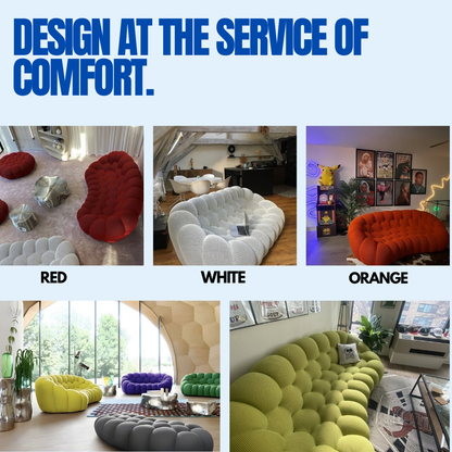 Lumo Classic: Compact, 2-Seat Bubble Sofa in Vertical Green