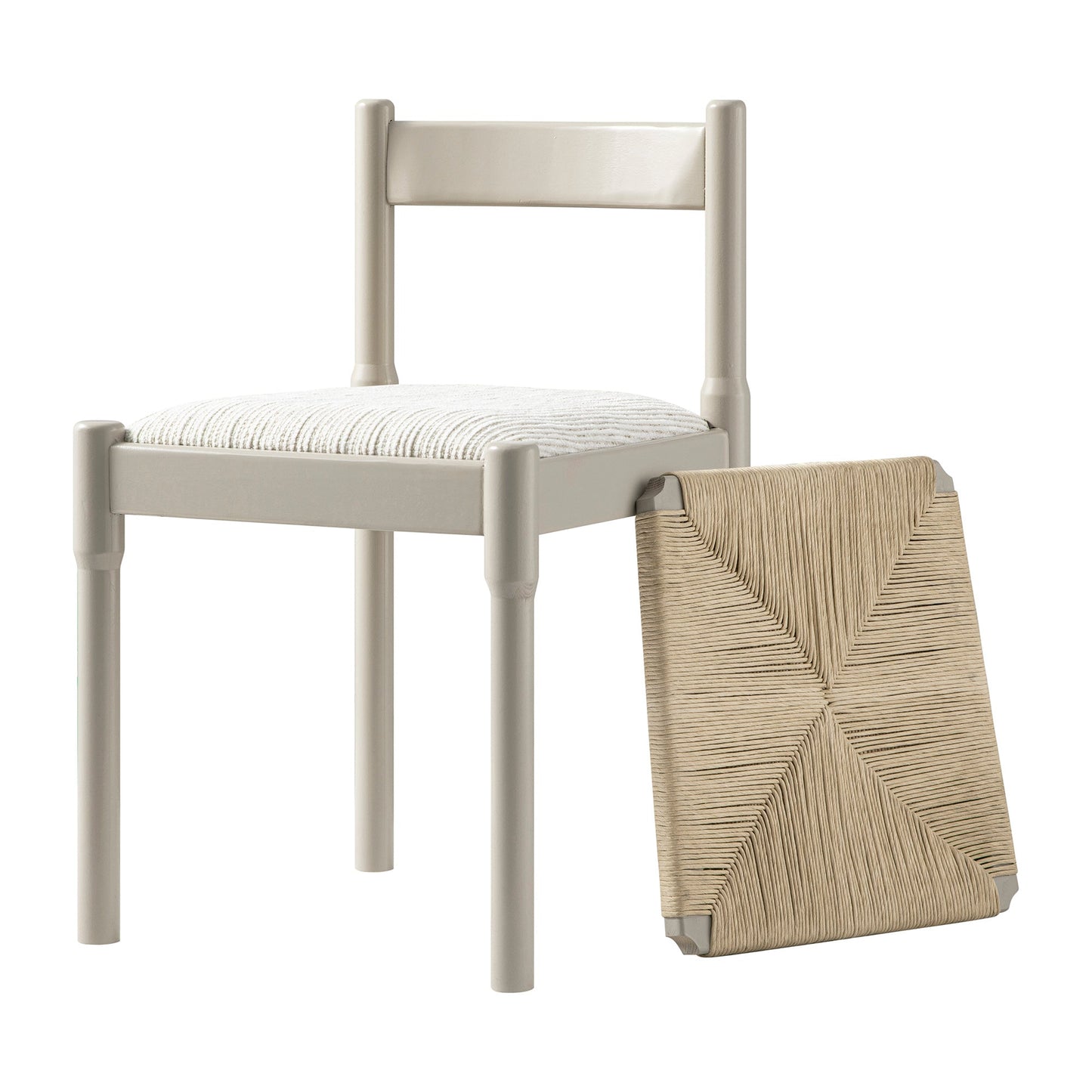 Minley 2-in-1 Dining Chair, Light Taupe High Gloss