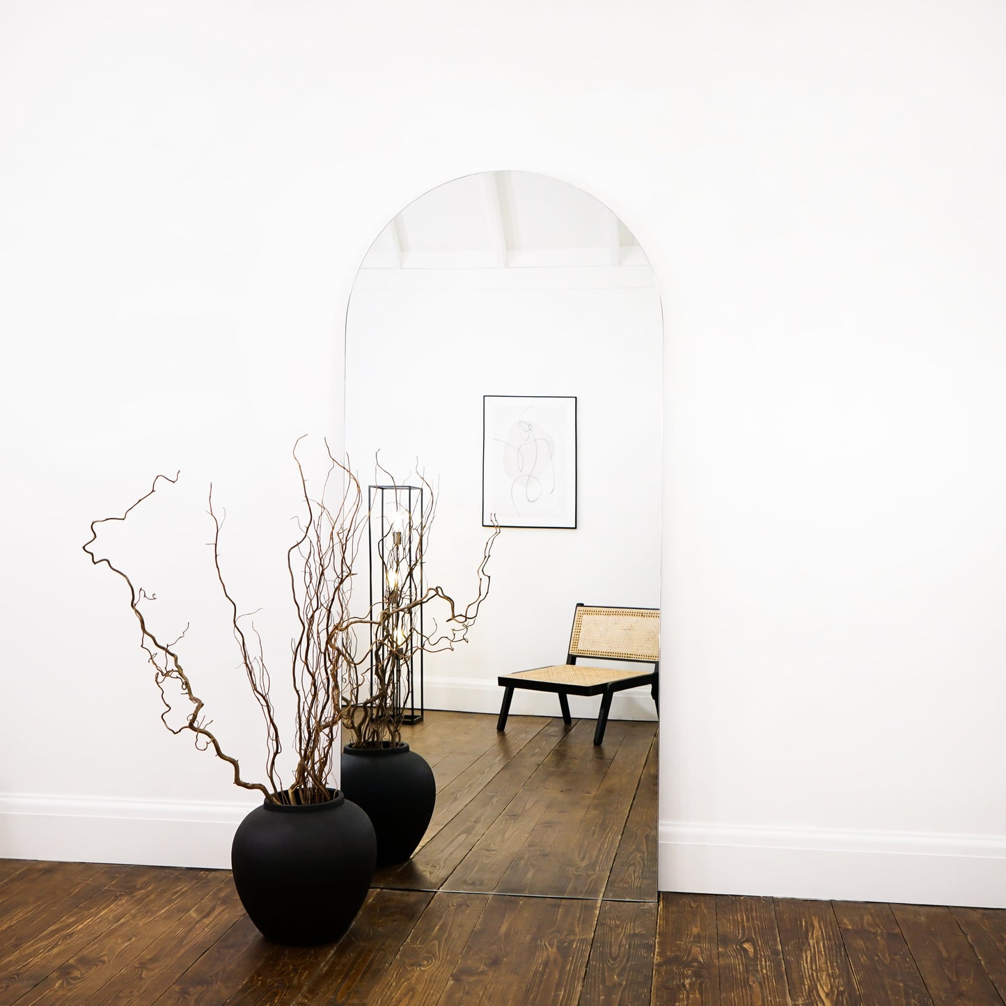 Edge - Large Frameless Arched Full Length Mirror 179cm x 80cm