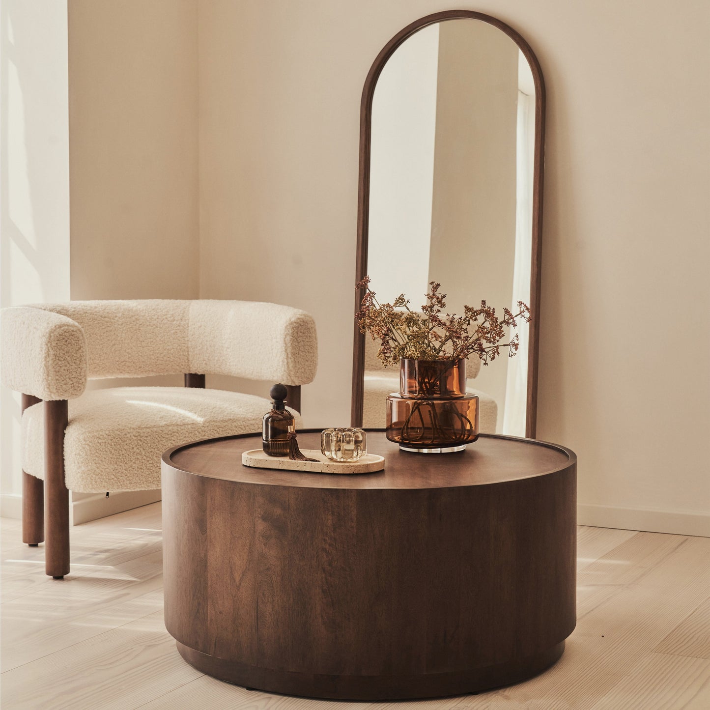 Fairmont - Dark Wood Premium Round Coffee Table