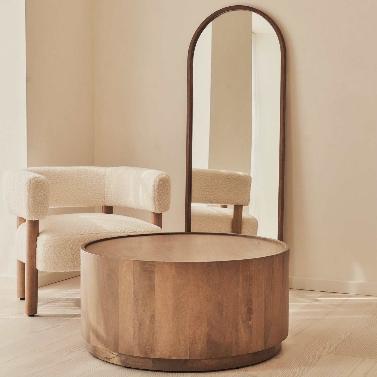 Fairmont - Warm Wood Premium Round Coffee Table