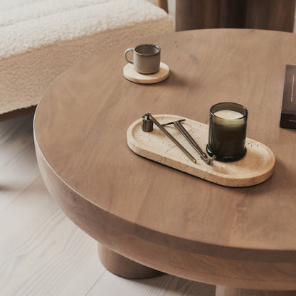 Vermont - Warm Wood Premium Round Coffee Table