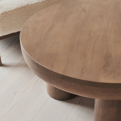 Vermont - Warm Wood Premium Round Coffee Table