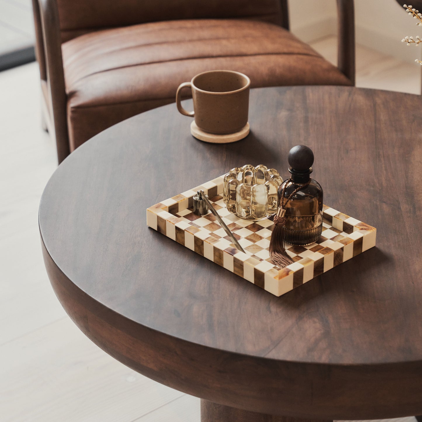 Vermont - Dark Wood Premium Round Coffee Table