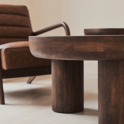 Vermont - Dark Wood Premium Round Coffee Table