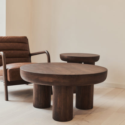 Vermont - Dark Wood Premium Round Coffee Table