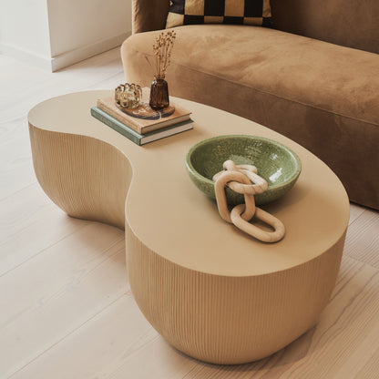 Leonardo - Minimal Beige Shaped Coffee Table Large