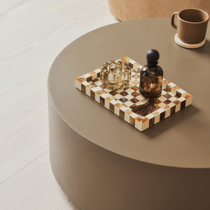 Angelo - Minimal Mocha Round Coffee Table Large