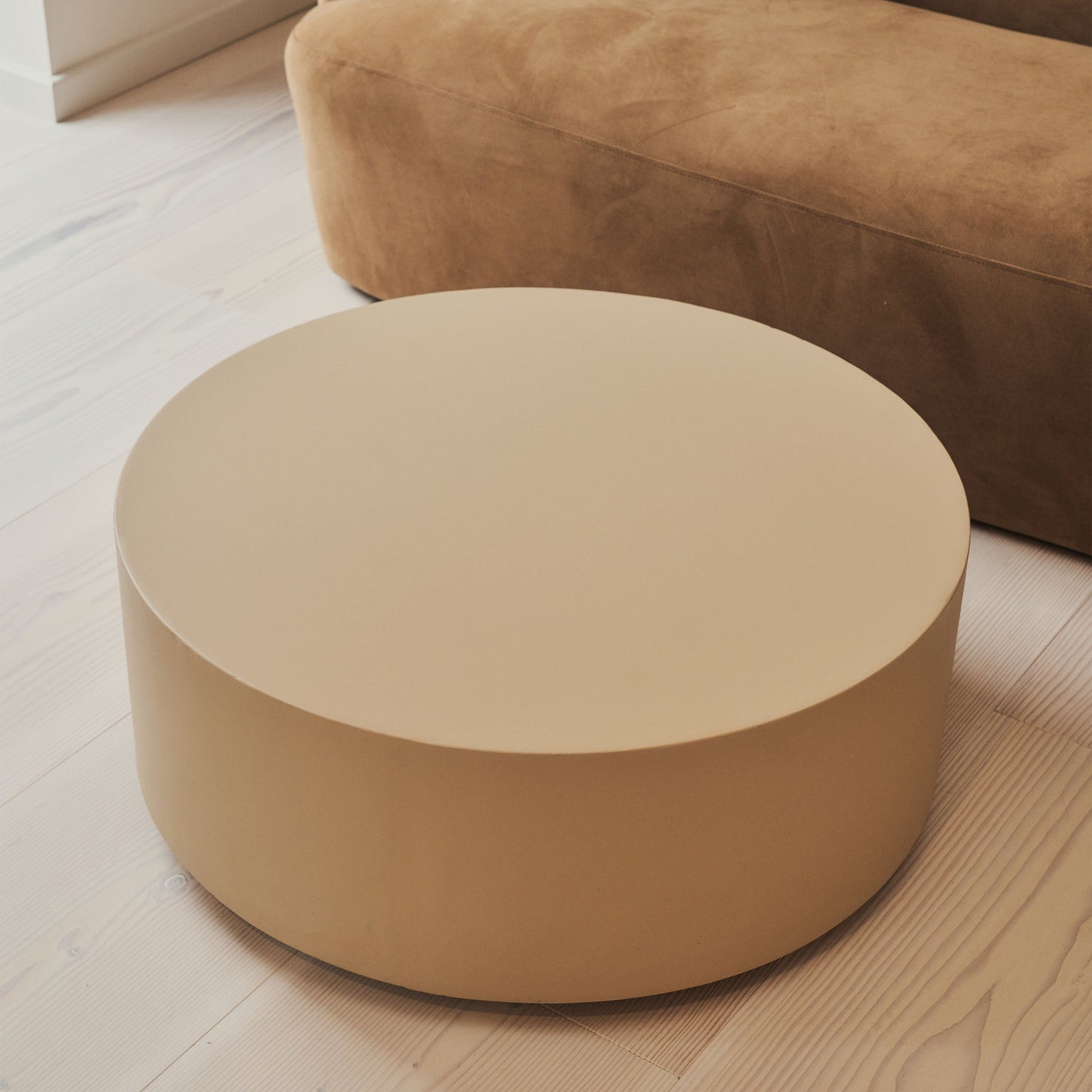 Angelo - Minimal Beige Round Coffee Table Large